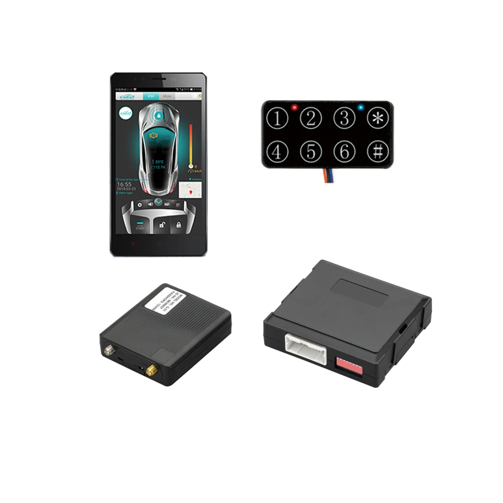 Upgrade Car Remote Ignition Start with  Remote Control to Start the Engine Phone App Push Button  Stop Alarm System
