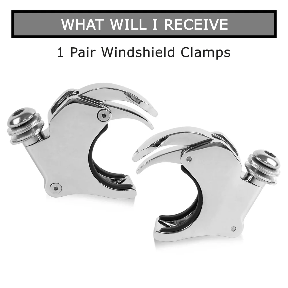 Motorcycle Removable 49mm Quick Release Windshield Windscreen Clip Clamp For Harley Street Bob Wide Glide 2002-2016