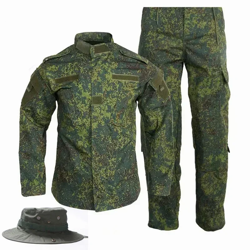 Spring and Autumn Outdoor Second Generation American Multi Color Grid ACU Series Tactical Uniform Suit with Round Edge Hat