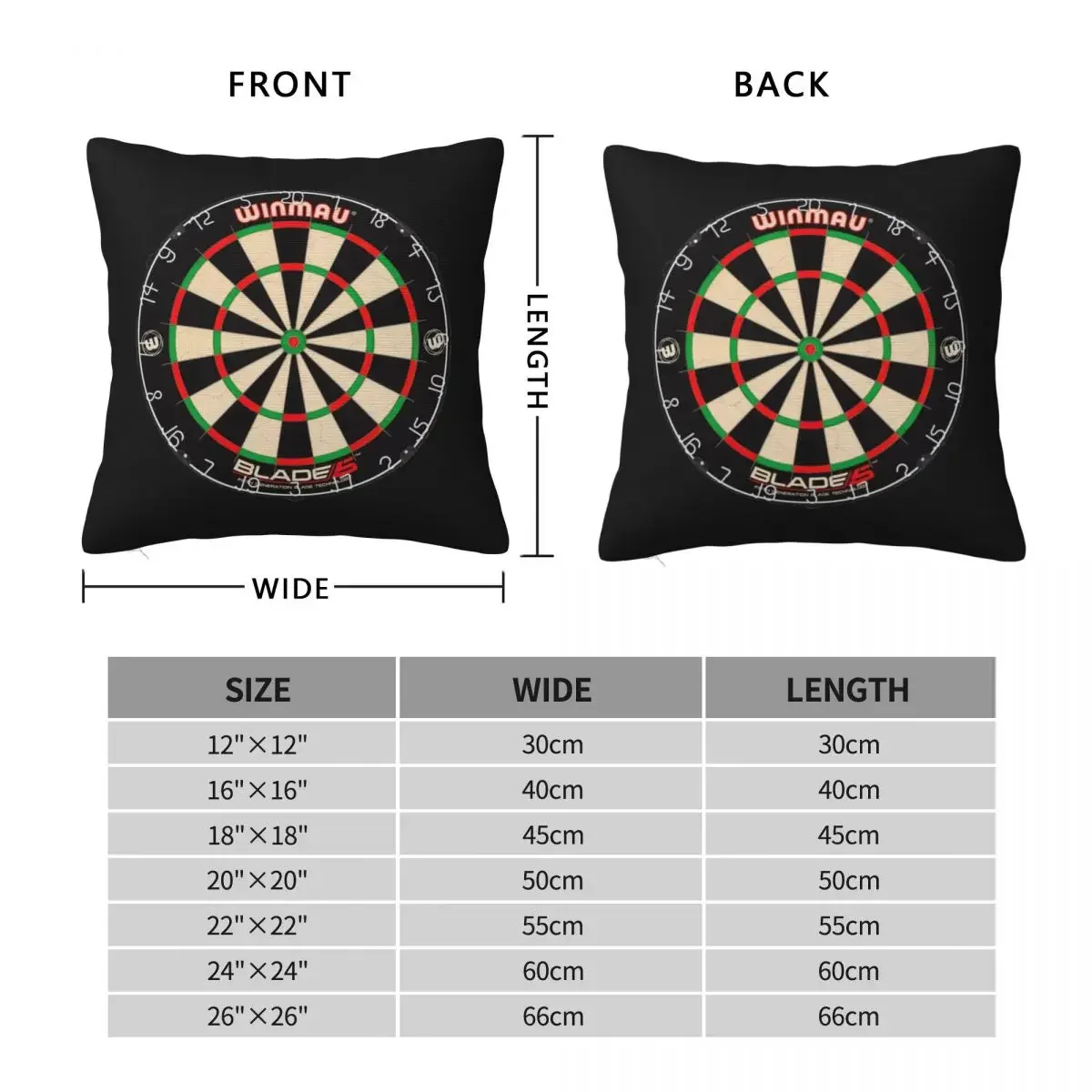 Winmau Blade 5 Dartboard Pillow Cover Fun Game Novelty Pillow Case For Chair Cushion Cover Square Pillowcases Birthday Gift