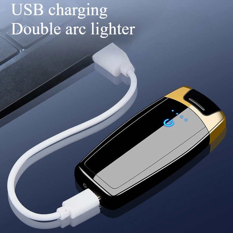 Double Arc USB Charging Lighter Touch Sensitive Electric Ignition High Power Smoking Accessories Pulse Flameless Cigar Lighters