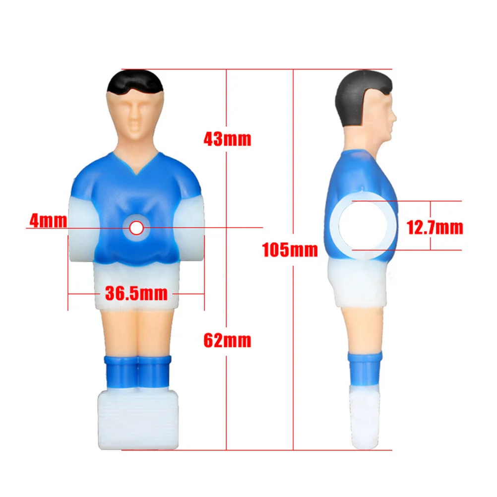 4pc フーズボール男性選手 1.2M テーブルサッカーマシン用交換部品トーナメントスタイルサッカーフィギュアレッドブルー