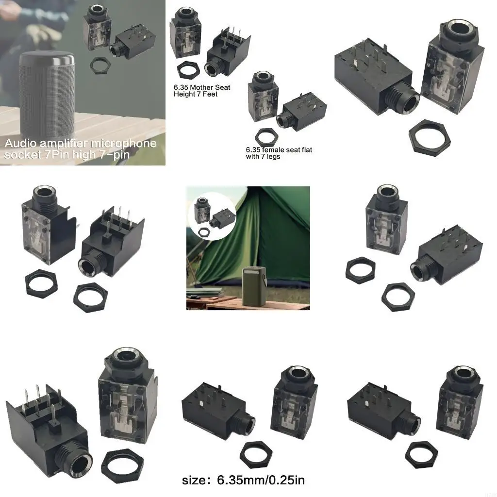 H7JF Heavy Duty 7pin Sound Sockets 6,35 мм два канала женских гнезда для усилителей и миксеров