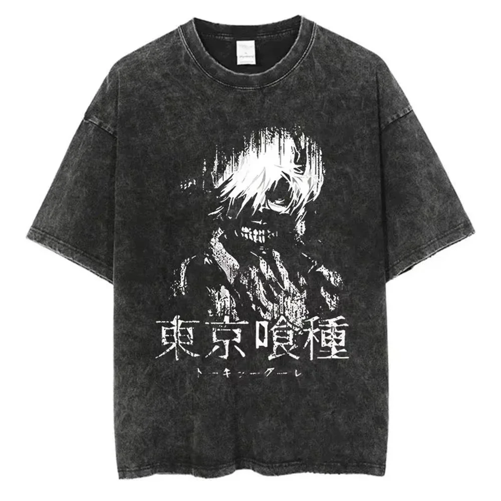 Herenkleding T-shirt Homme Grafische T-shirts Mannen T-shirt voor mannen Ropa Hombre Anime Tokyo Ghoul Gewassen Nieuw in Top & Tees