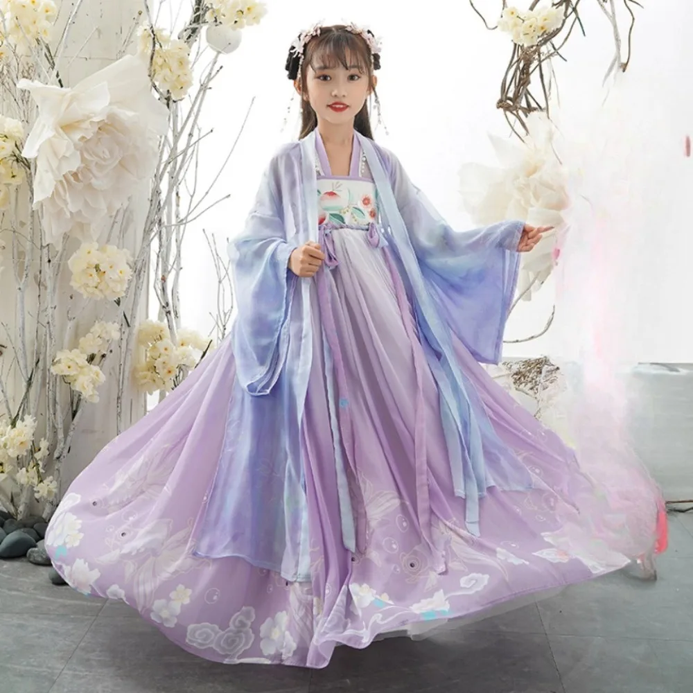 Hanfu – vêtements de danse féerique pour filles, vêtements pour enfants, robe chinoise de Style ethnique, Costumes de Cosplay, vêtements de danse sur scène