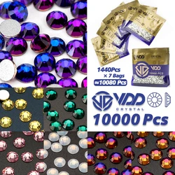 VDD 10000Pcs Wholesale High Quality Glass Non-hotfix Rhinestones Glitter Crystal Flatback Strass Gem Nail Art Diamond Decoration