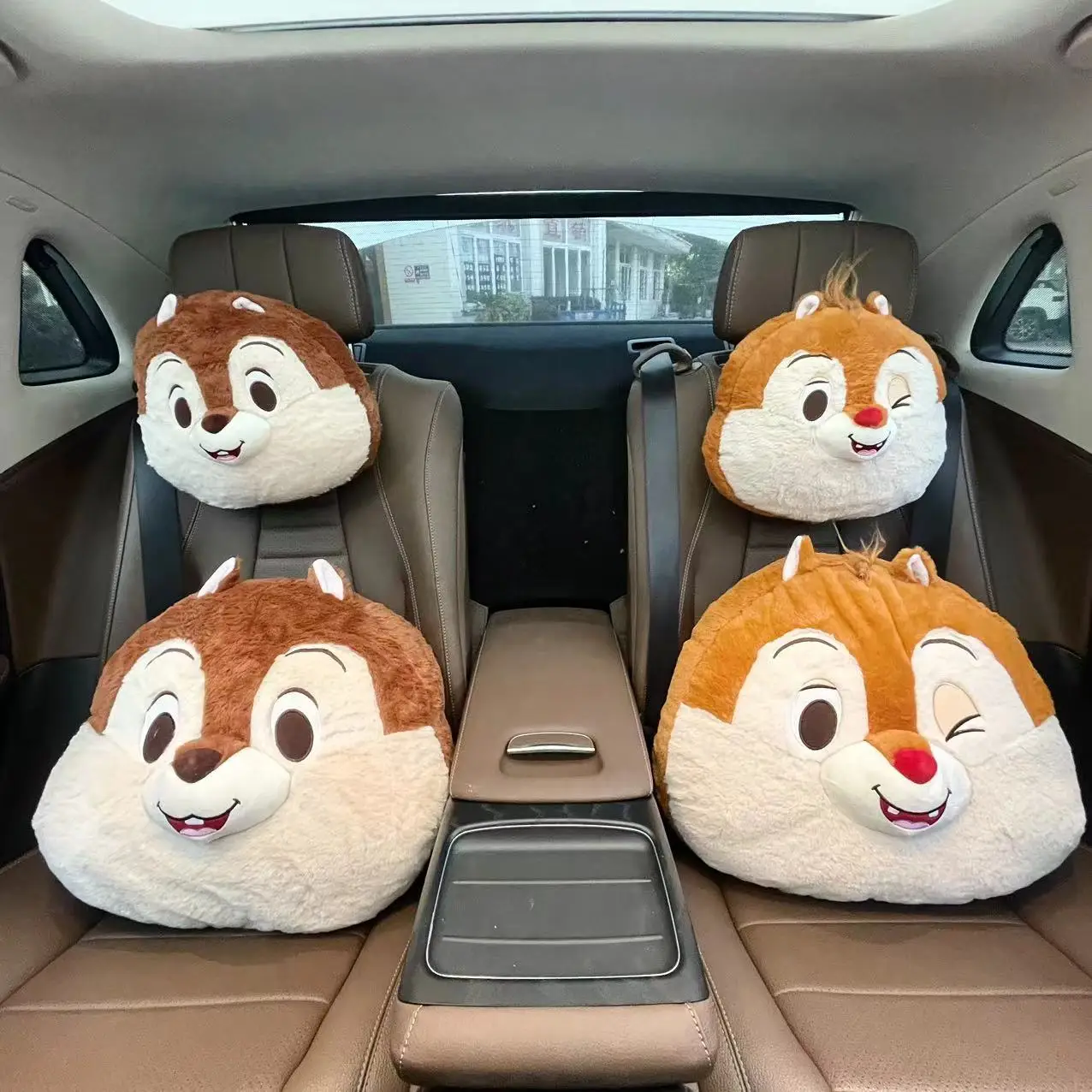 

Lovely Chip and Dale Back Cushion Headrest Car Decor Throw Pillow Stuffed Anime Cuddly Plushies Sofa Bed Xmas Gifts