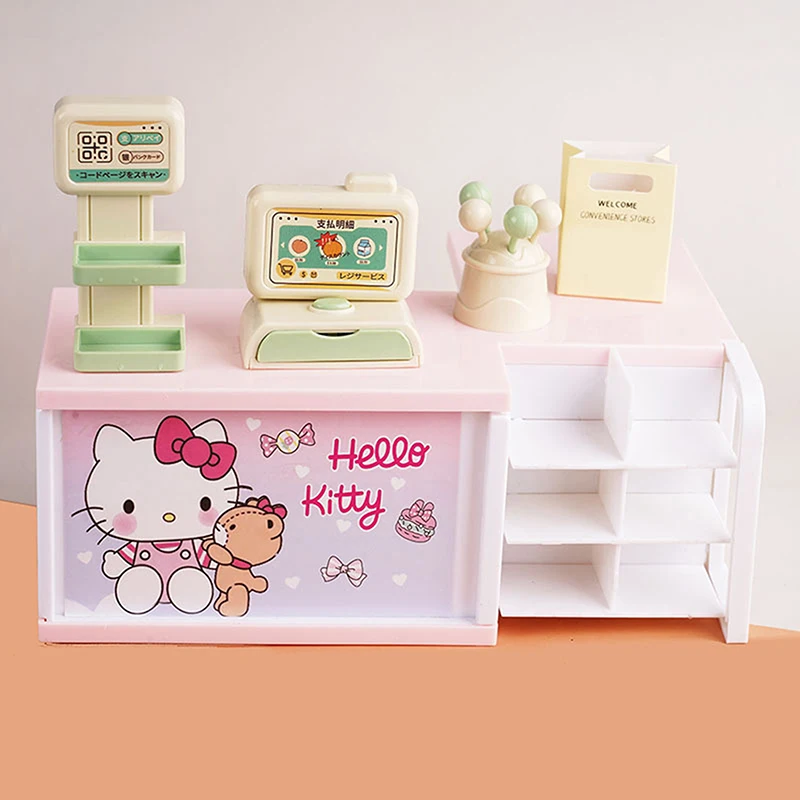 

1/12 Scale Dollhouse Mini Supermarket Cash Register Set, Miniatures for Doll House Decor, Micro Scene Elements