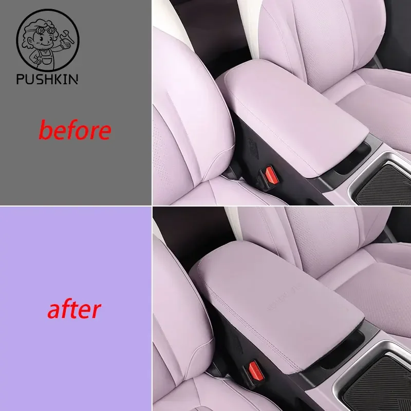 LIEI For Dongfeng Nammi  Box Nammi 01  Car Styling Armrest Anti-dirty Pad Cover Sticker PU Leather Cover Modificated Auto Access