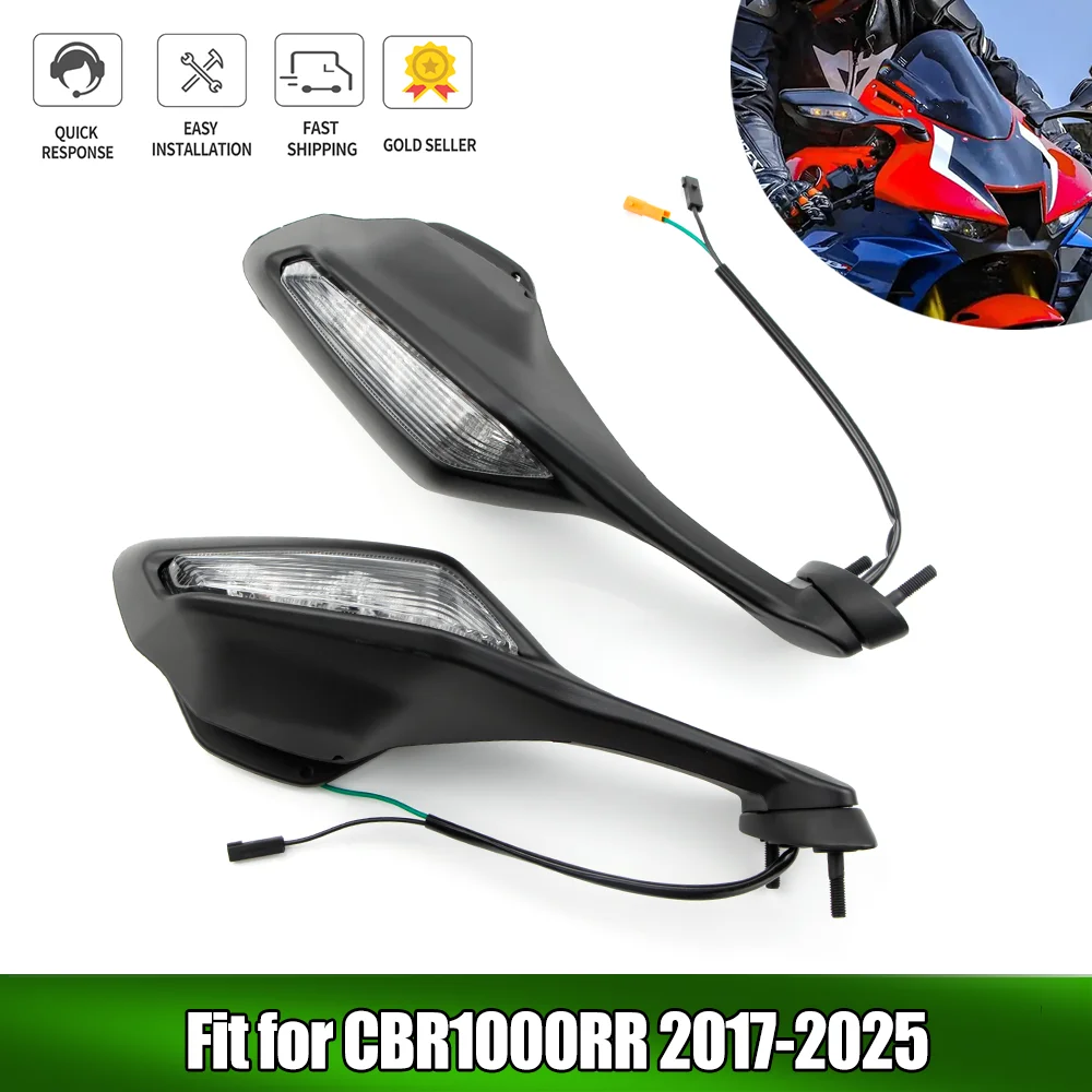 

Fit For 2017 - 2025 HONDA CBR1000RR Motorcycle Rear View Mirror CBR 1000 RRA FIREBLADE Turn Signal Light Side Mirros 2024 2023