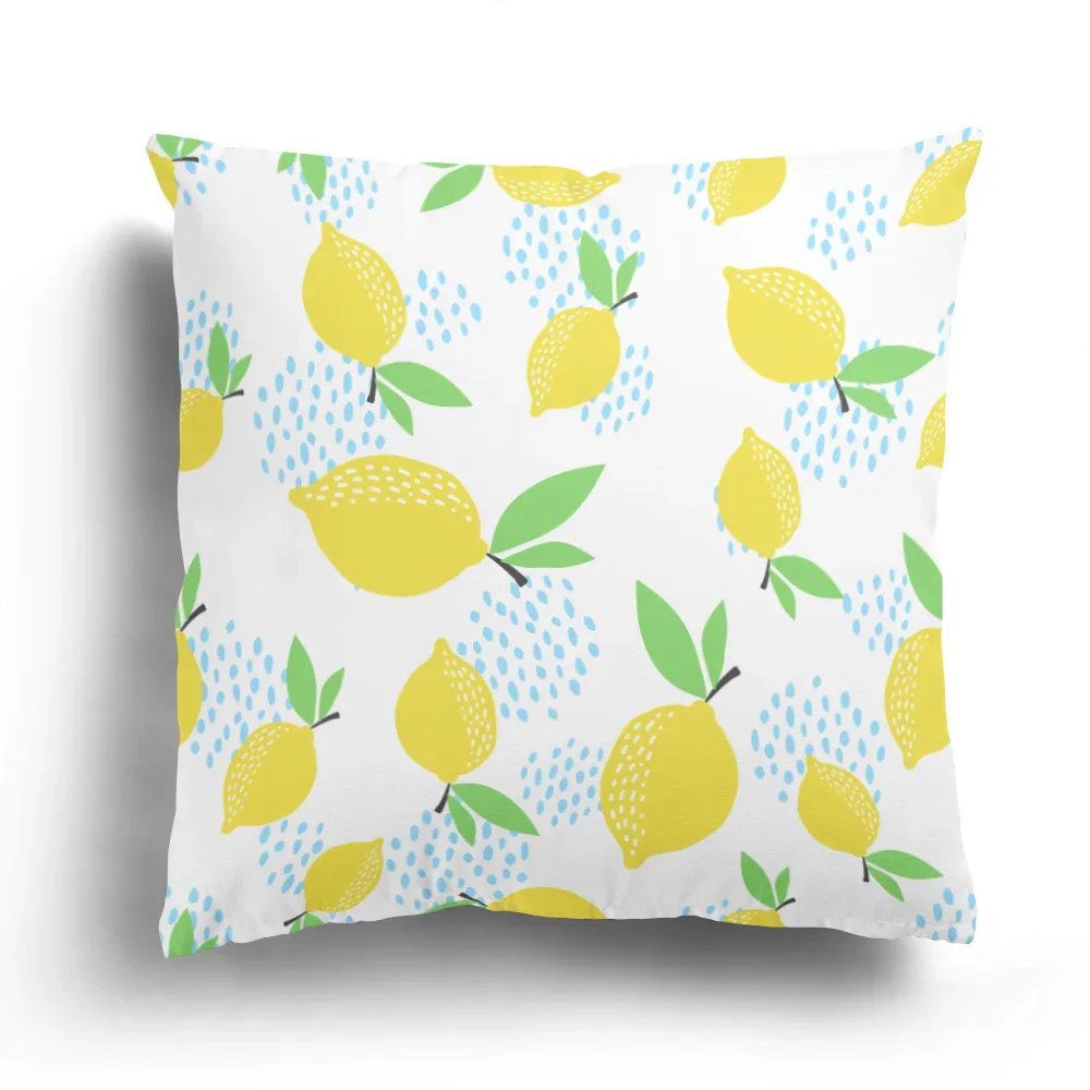 Fruit Series Lemon Banana Watermelon Cartoon Print Pillow Case Home Decoration Sofa Pillow Case