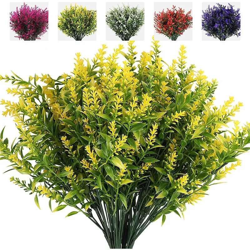 3/5/10Pcs Artificial Flower Plastic Lavender Fake Plant Home Table Outdoor Garden Decoration Wedding Bridal Bouquet Decoration