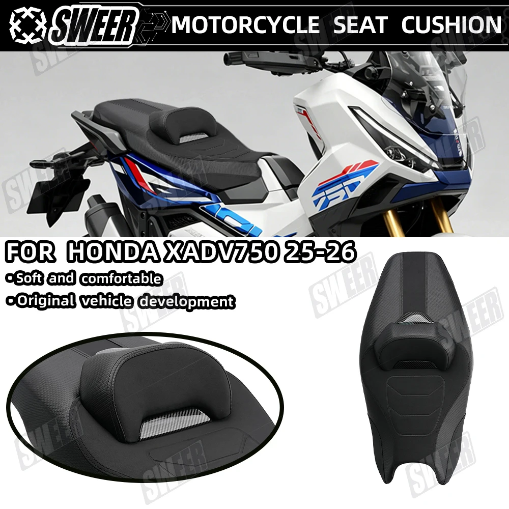 Motorcycle Seat Cushion Compatible With Honda XADV750 2025-2026 Modified Waist Design Waterproof Comfortable Anti Slip Seat Pad