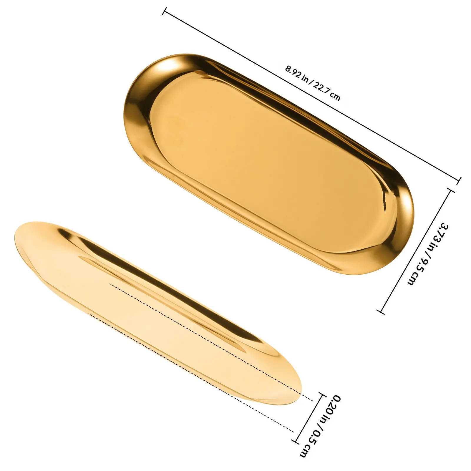 1pcs Stainless Steel Tray Jewelry Holder Ring Earring Trinket Storage Dish Decorative Tray For Kitchen Snack Fruit Candy view 6