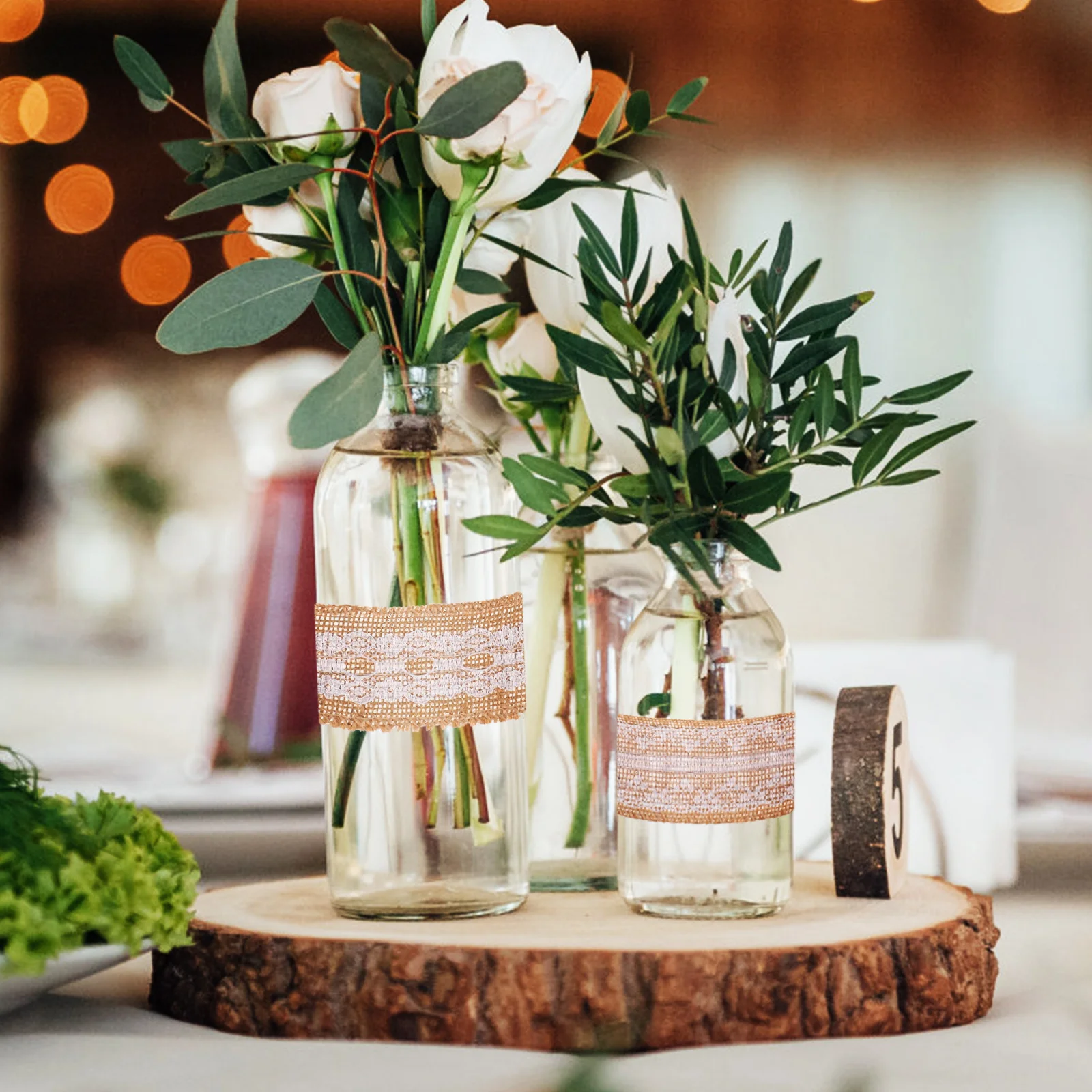 

5 Rolls Burlap Flower Wrap Curly Natural Jute Fabric Crafts Ribbon Holiday Ribbons Packaging for Decorating Vintage Decorative