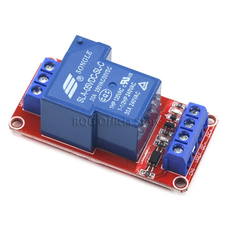 1PCS 5V 30A Two-way isolation relay module High/low level trigger 5V 30A 1-Channel Relay Module+Electronic With Optocoupler