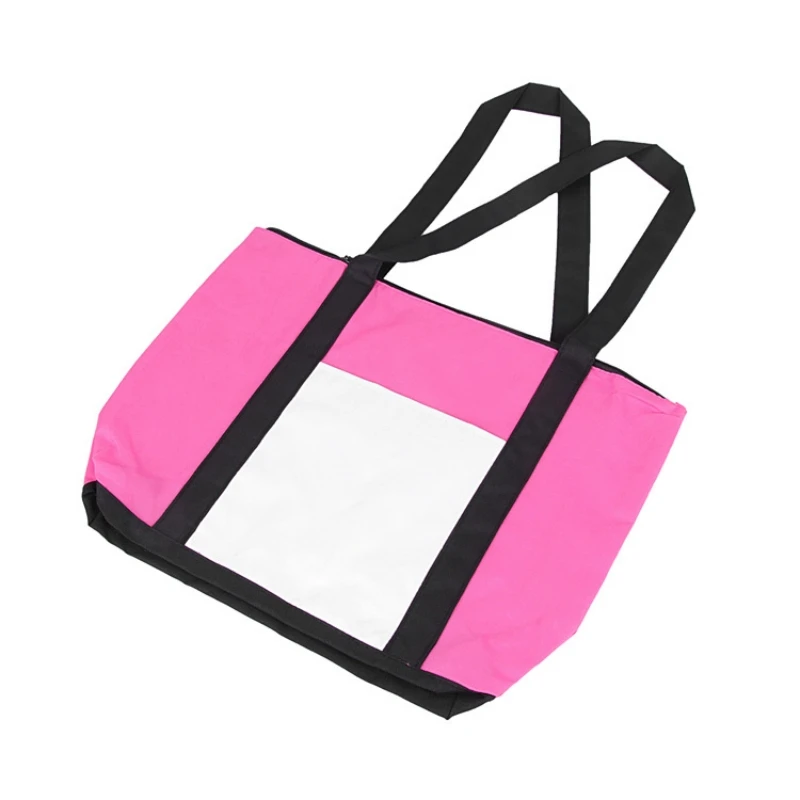 Wholesale Sublimation Blank  Color Canvas Portable Mommy Bag Thermal Transfer Printing Blank Environmental Portable Shopping Bag