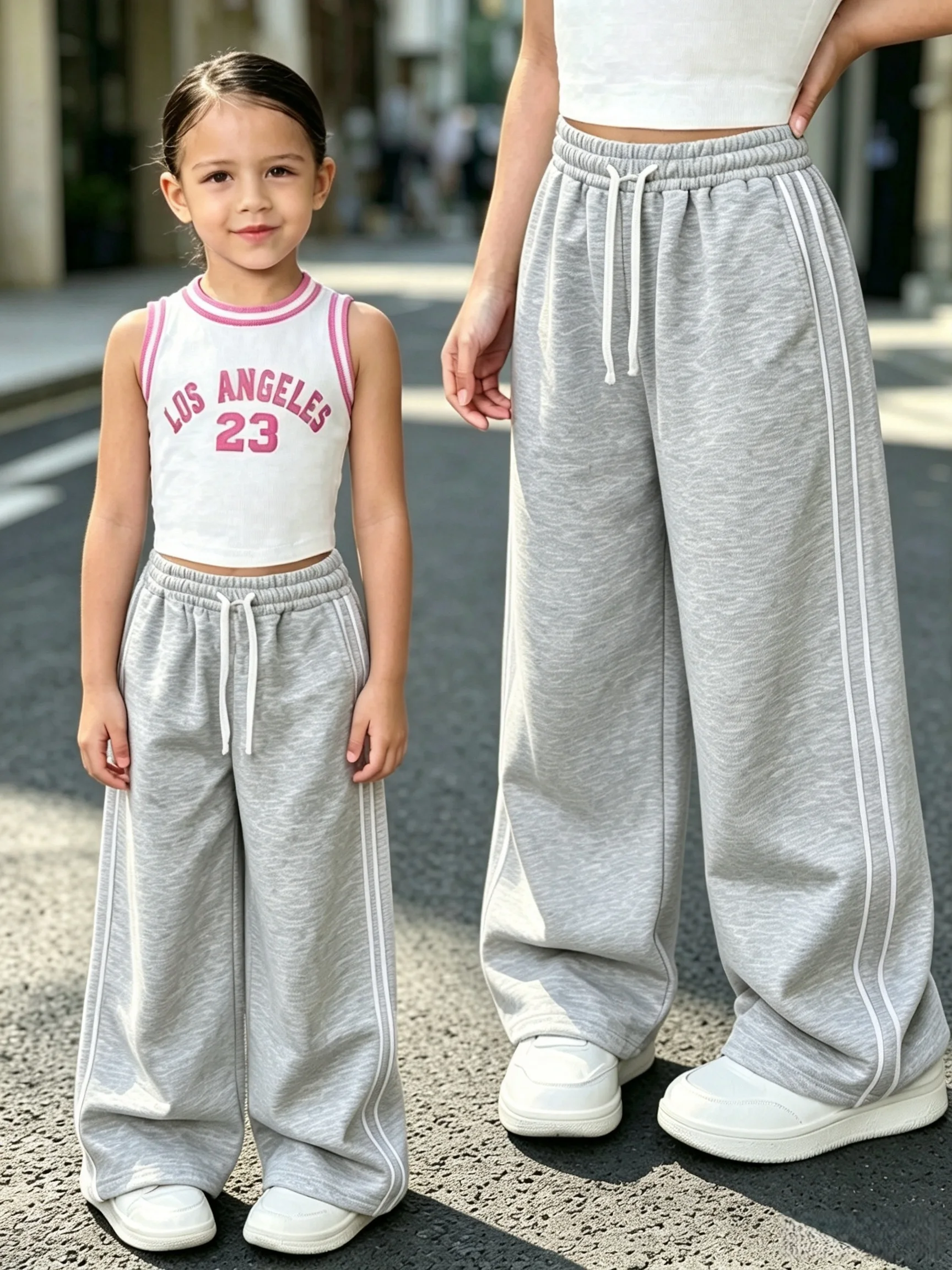 Mädchen-Herbst-Freizeithose, einfache, lässige, lockere Jogginghose mit Kordelzug, geeignet für Kinder ab 3 Jahren, vielseitige Kleidung für Zuhause und Outdoor-Aktivitäten. – Detail 1