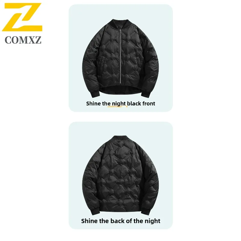 COMXZ الرجال سترة مبطنة عالية الجودة فضفاض البيسبول طوق الشتاء التخييم القطن وسادة مبطنة 2025 السفر سترة الشتاء غير رسمية