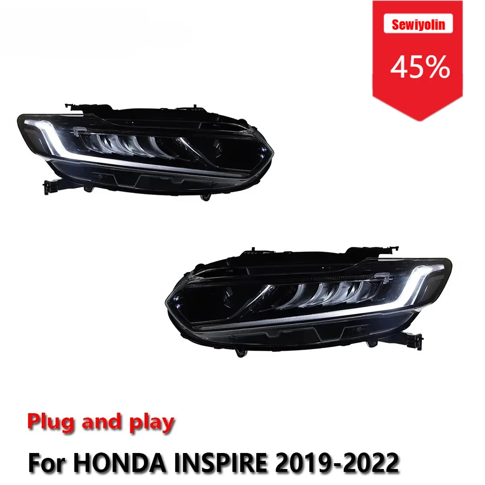 

Sewiyolin Car LED Headlight Assemblies For HONDA INSPIRE 2019-2022 Fog DRL Brake Turn Signal Lamp Plug and Play