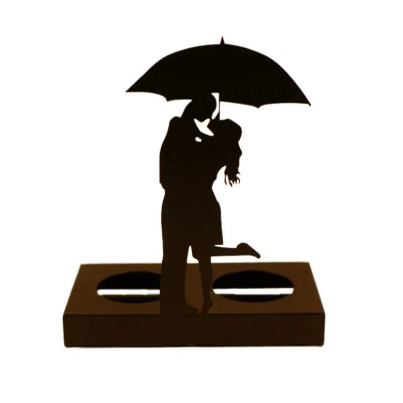 

Romantic Black Silhouette Candlestick Wedding Decoration Props Metal Candle Holder Valentine's Day Dinning Party Dec