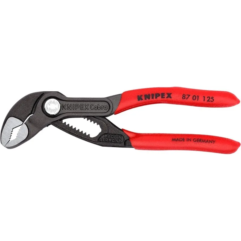 

KNIPEX Tools - Cobra Water Pump Pliers (8701125), 5-Inch,Red and Silver