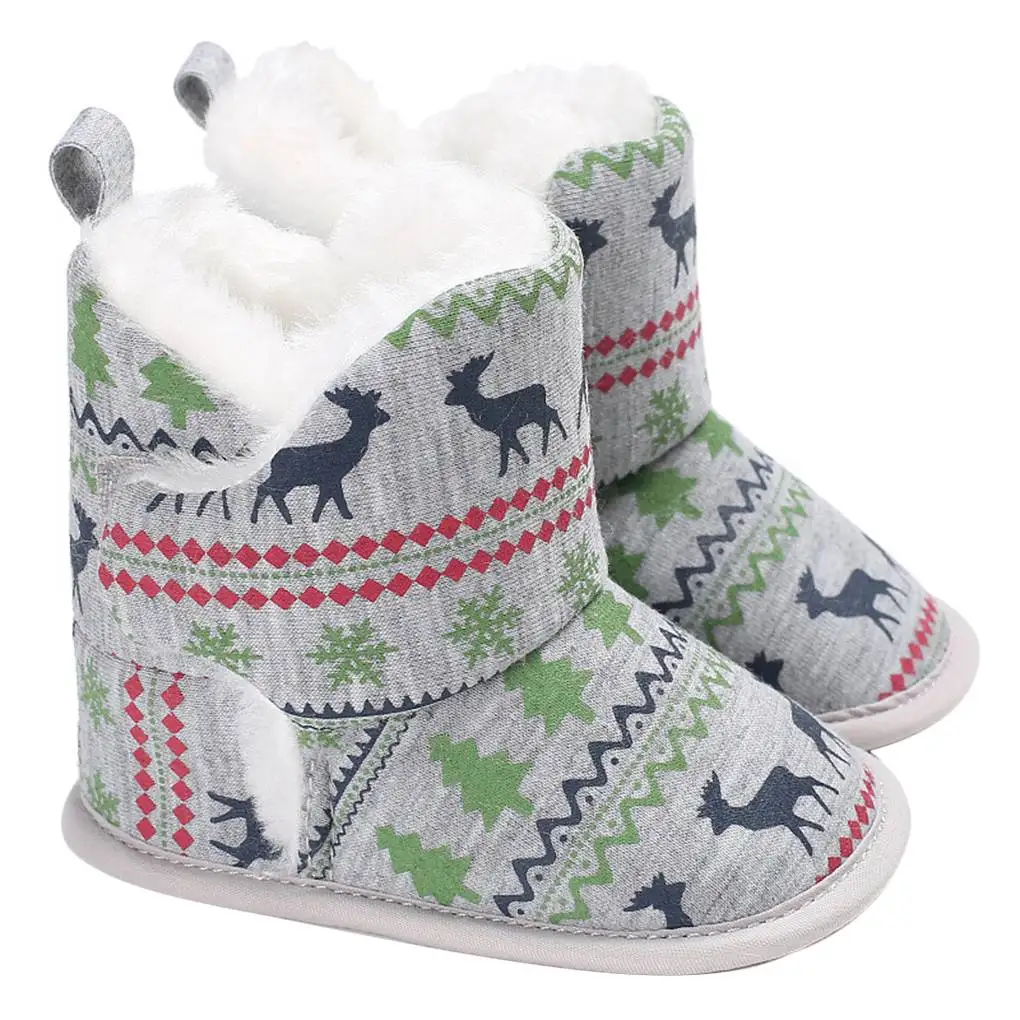 

Infant Baby Girls Boys Warm Boots First Walkers Shoes Toddler Pom Pom Ball Winter Flower Boots Shoes