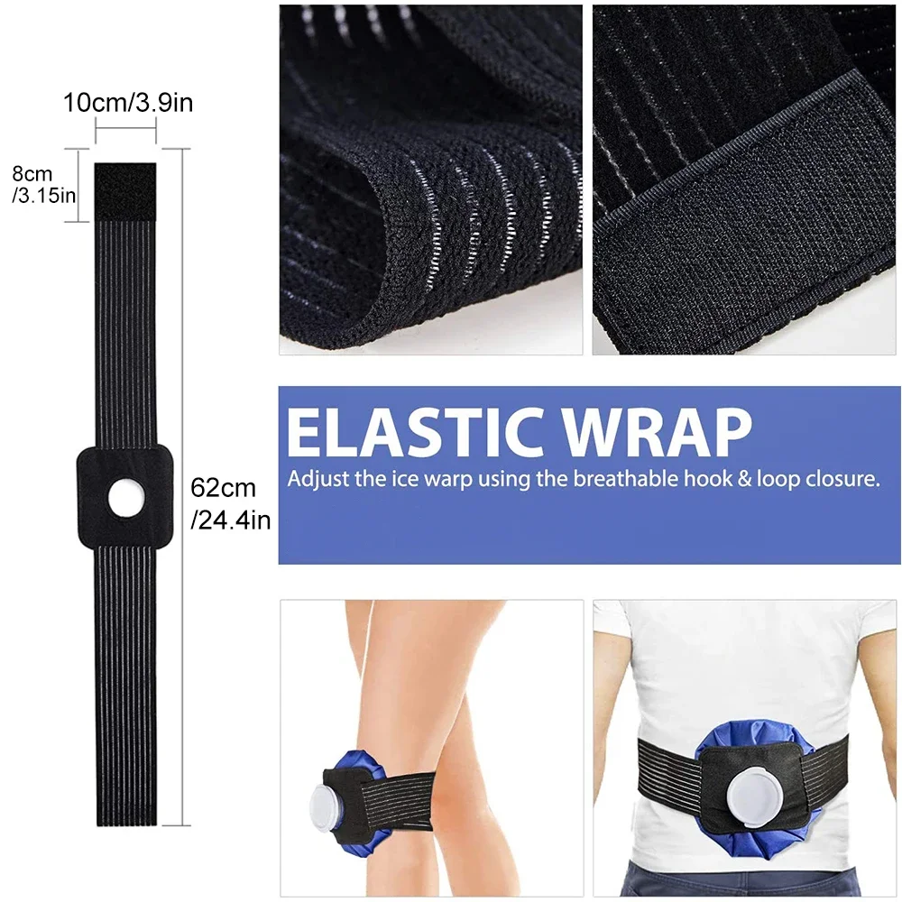 Professional Ice Bag Bandage with Reusable Ice Bag Pack for Arm Calf Knee Ankle Shoulder Neck Sprained Hot and Cold Compress