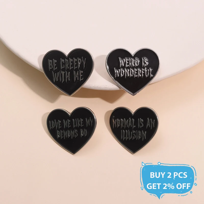 Be Creepy With Me Enamel Pin Weird is Wonderful Metal Brooches Lapel Backpack Badge Halloween Jewelry Gifts For Kids Friends