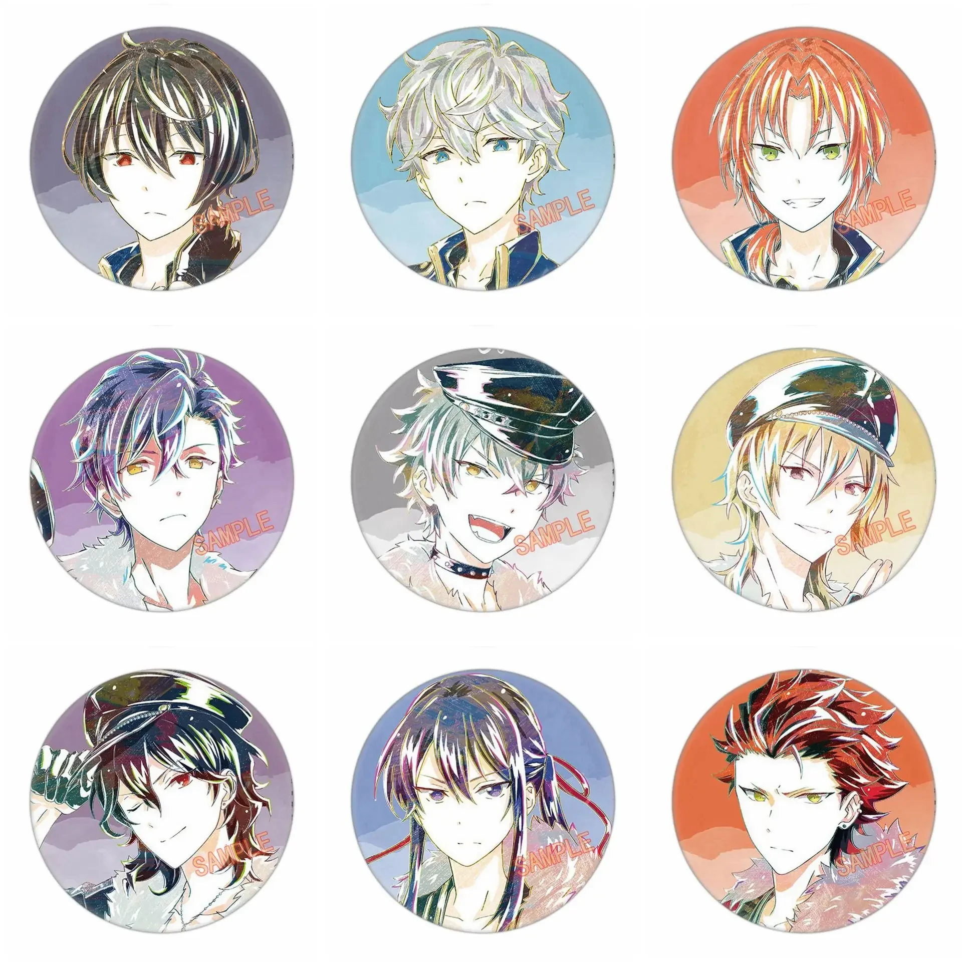 Broche de 58mm, alfileres de hierro Hibiki, Estrella Trickstar, Hokuto, Isara, Tenshouin, 1 unidad