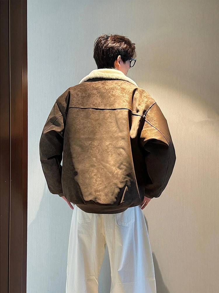 معطف Barnes American Sle غير اللامع المصبوغ من فرو الضأن ort Jaet للرجال شتوي من القطن معطف دافئ طويل Sve بسحاب للإغلاق #4