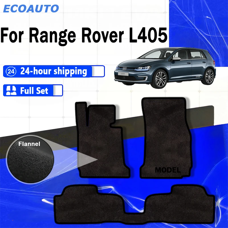 

ECOAUTO Flannel For Range Rover L405 Vogue 4 Seater Long Wheelbase 2013~2017 Floor Mats Footpads Carpets Cover Rugs Panel Foot