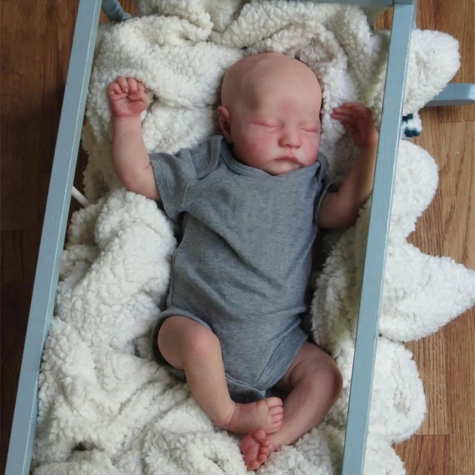 

Реалистичная кукла Levi Reborn 43 см — ручная роспись, силиконовая виниловая кукла BeBe для сна — подарок на день рождения/Рождественский подарок