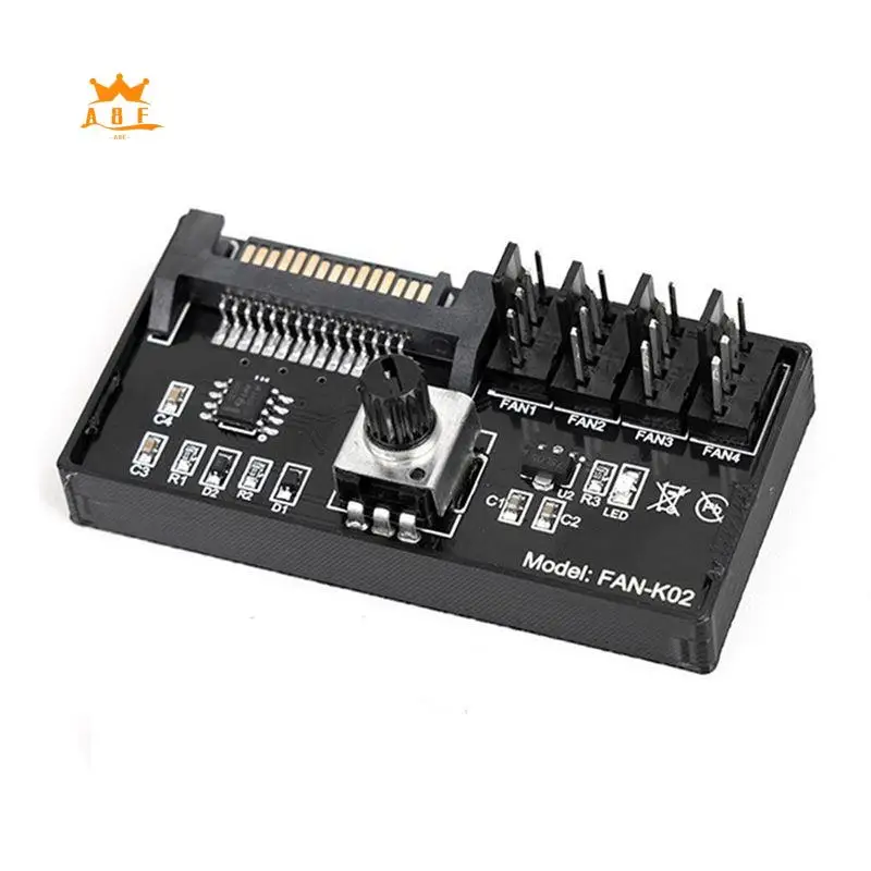 

A08E-PWM Fan Speed Controller High Power Sata DC Power 4Pin Fan Governor NAS Server Fan Speed Control 4-Way PWM Fan Governor