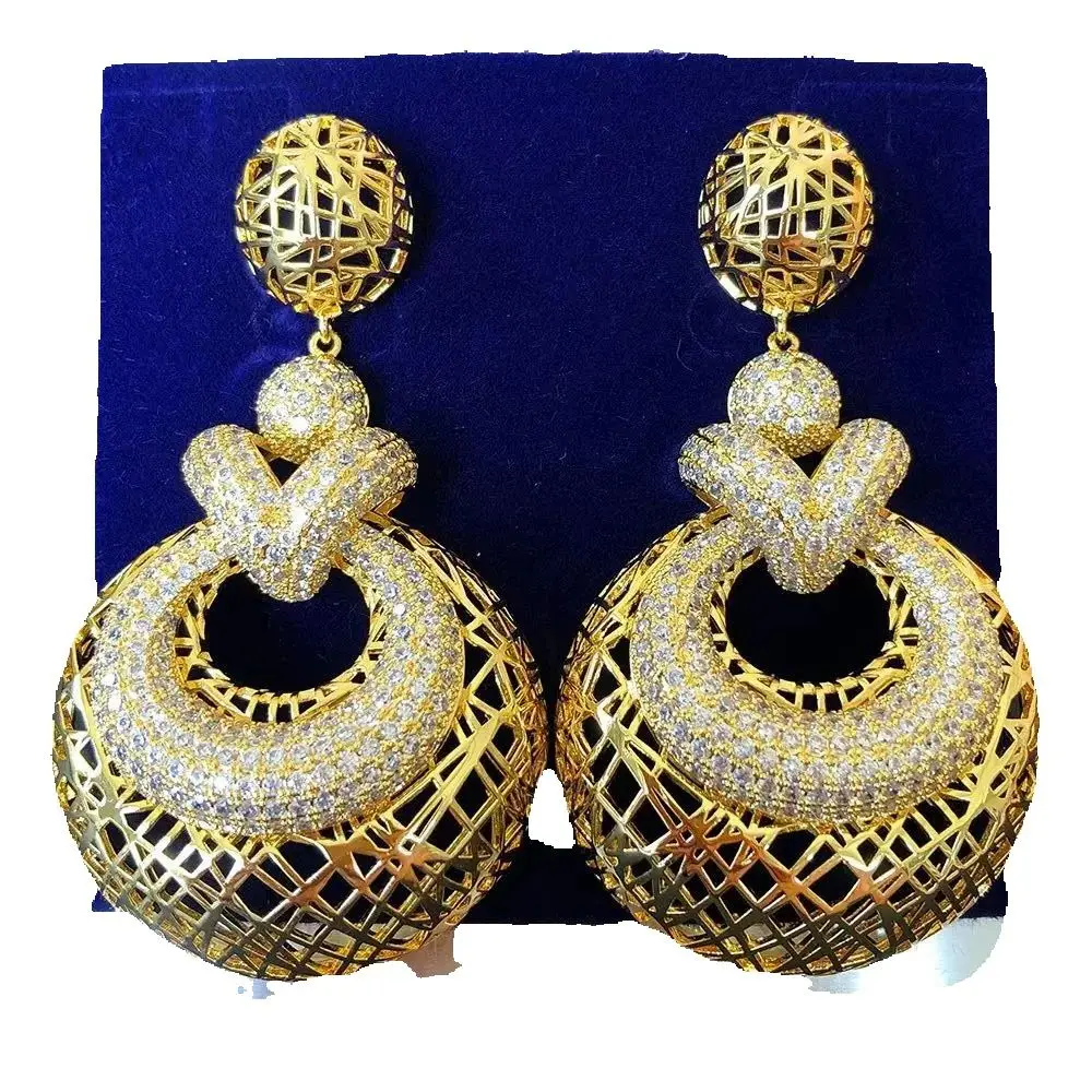 

Missvikki Summer BIg Round Romanic Vintage Bohemian Party Big Pendant Earrings For Women Bridal Wedding Party Earrings Jewelry