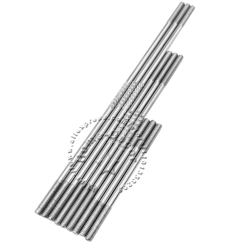 5Pcs 40mm-120mm RC Airplane Push Rod Ball Joint M2/M2.5/M3 Threaded Steel Shaft Dual Thread Linkage for Fixed Wing RC Aircraft