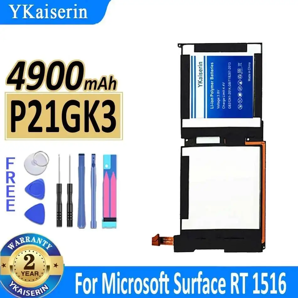 

P21GK3 Laptop Battery For Microsoft Surface RT 1516 21CP4 106 96 4900Mah Environmentally Friendly