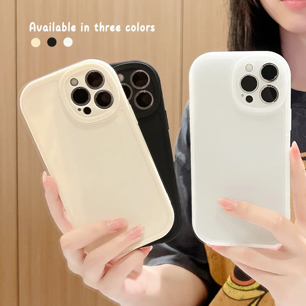 Simple Matte Plain Soft Phone Case for iPhone16 15 14 12 13 11 Pro ProMax Plus XR Xsmax Shockproof Soft Phone Cover