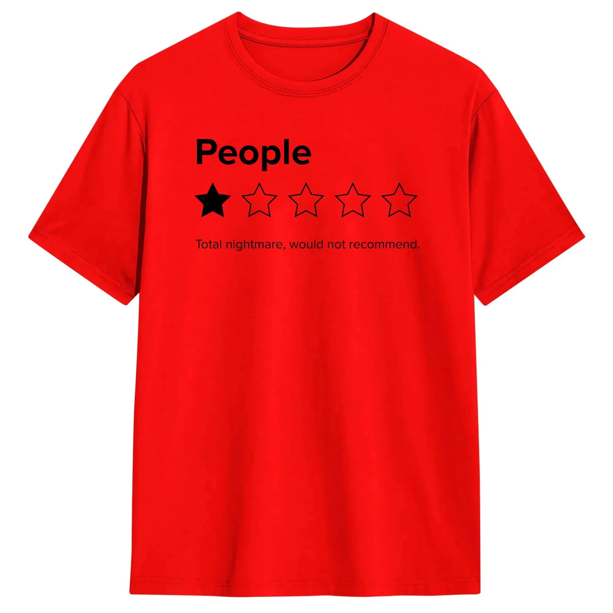 2026 Men's People One Star Total Nightmare Would Not Recommend T Shirts Cotton Clothing Short Sleeve Tee