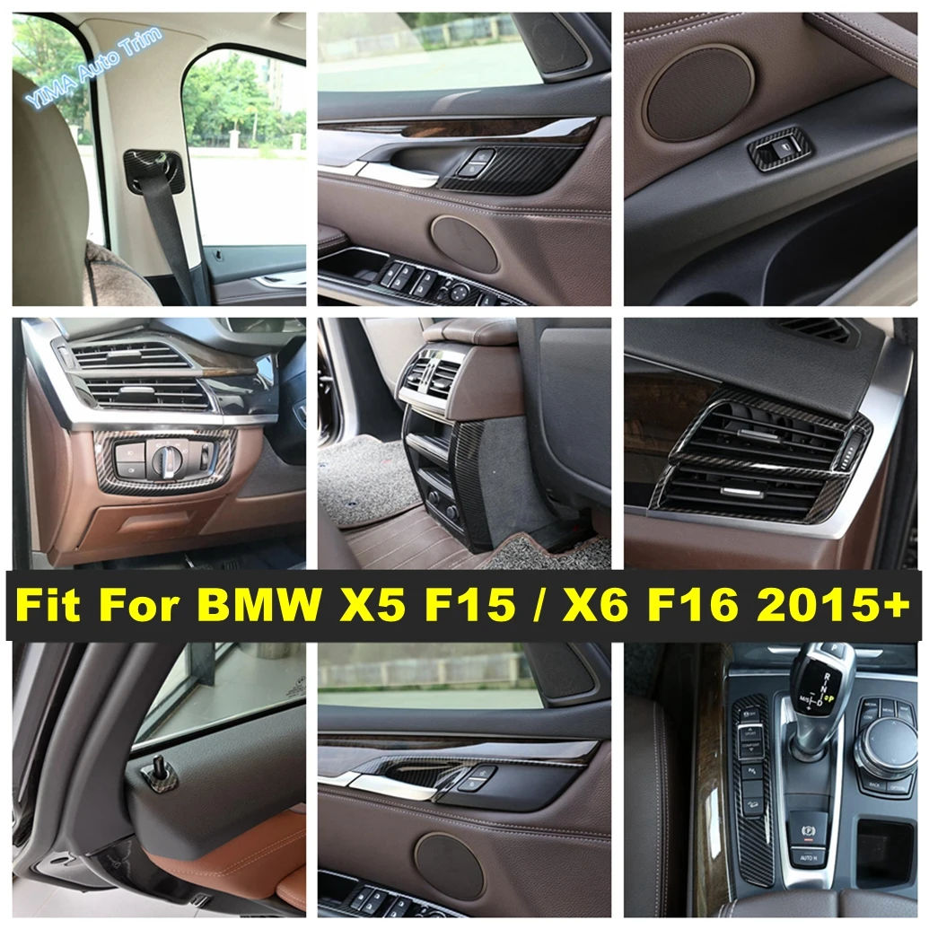 

Safety Belt Buckle / Armrest Box / Transmission / AC Vent Outlet Cover Trim Fit For BMW X5 F15 / X6 F16 2015 - 2019 Car Interior