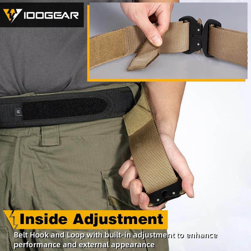 IDOGEAR-cinturón táctico de 2 pulgadas para hombre, de liberación rápida hebilla de Metal, cinturón láser MOLLE, Camuflaje 3415