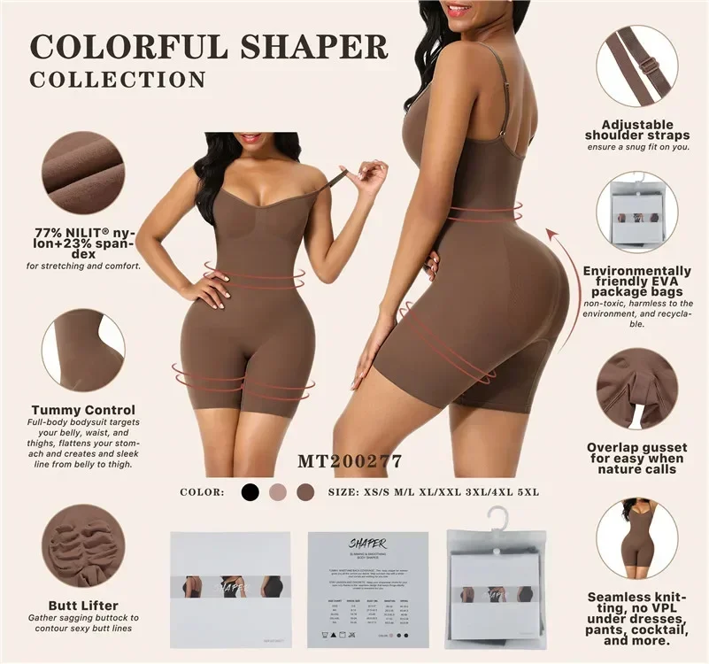 Einteiliger Shapewear-Body mit Bauchkontrolle, Taillenmieder, schlankmachende, nahtlose Hebeunterwäsche für Damen – Detail 5