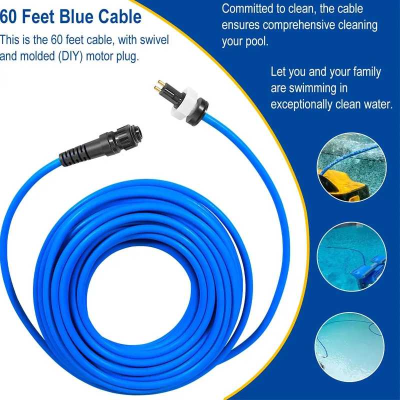 99958903 DIY Pool Cleaner Blue Communication Floating Cable Fit For Maytronics Dolphin S200, Active 20, Triton PS, Discovery