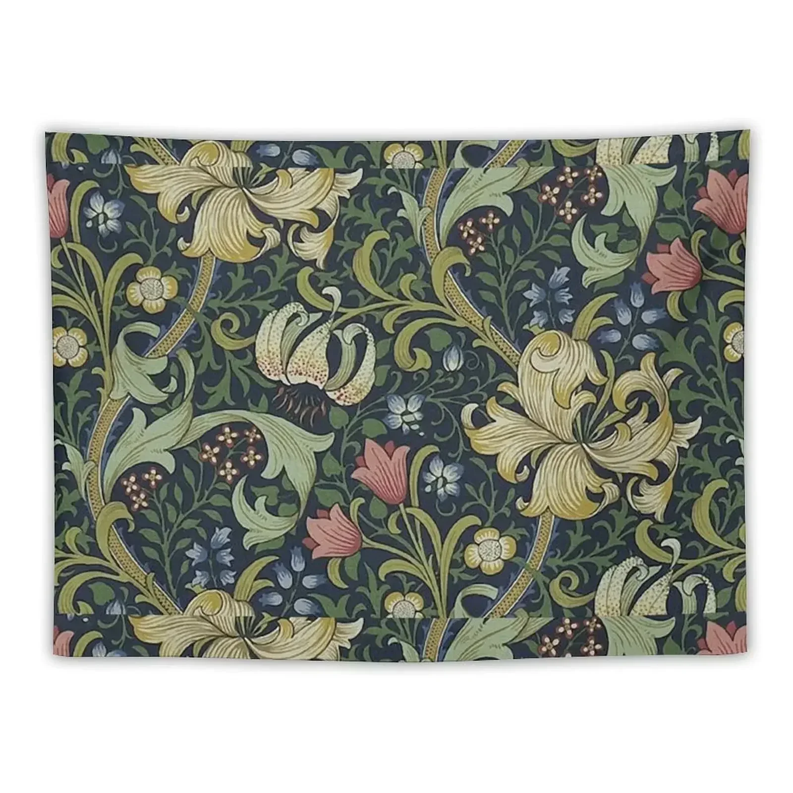 

William Morris Golden Lily pattern Tapestry Bed Room Decoration Luxury Living Room Decoration Aesthetics For Room Tapestry