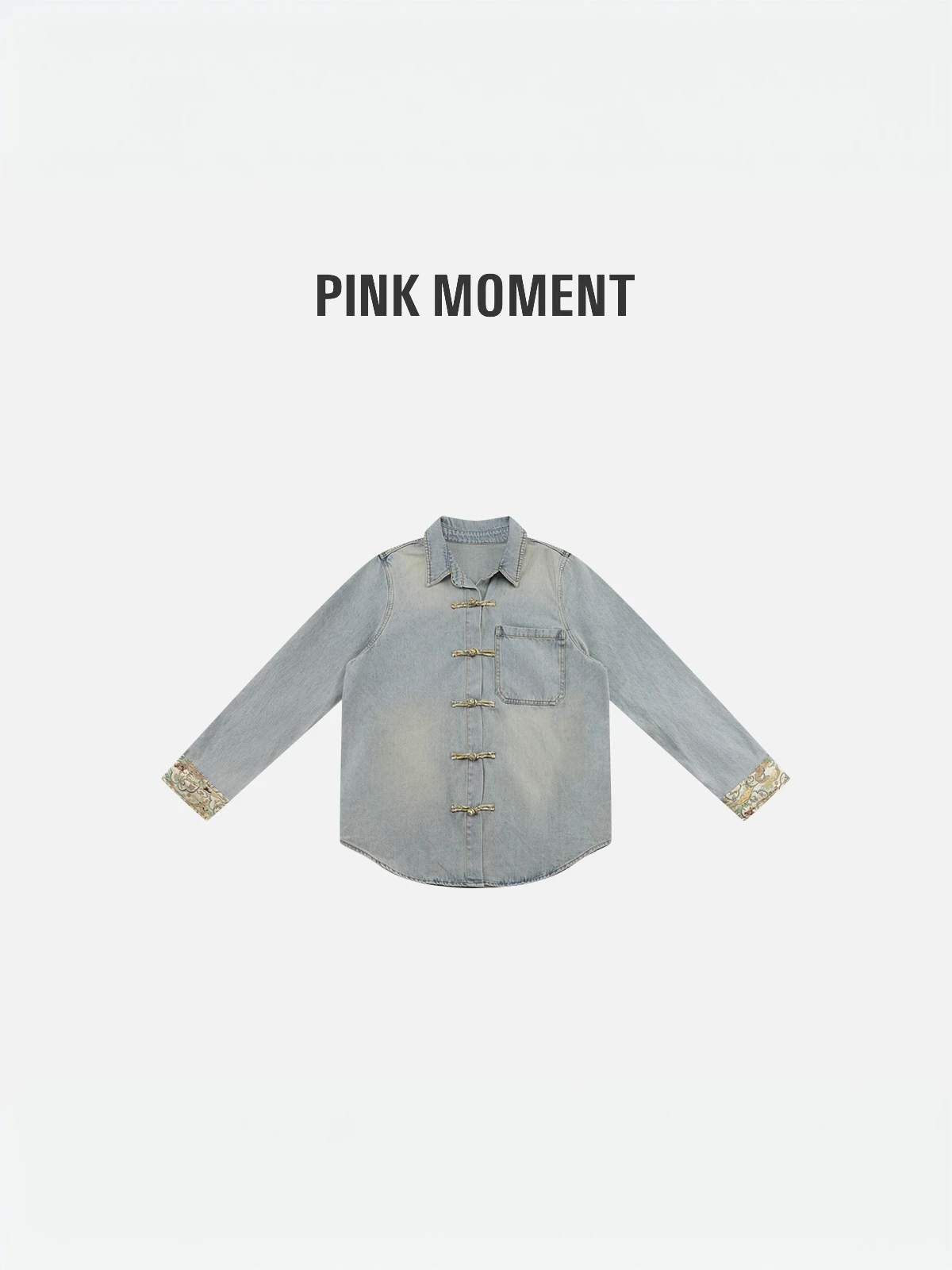 

Новая весенняя женская джинсовая куртка PM Wang Nannan в китайском стиле с узором дракона, отложным воротником и застежкой на пуговицах