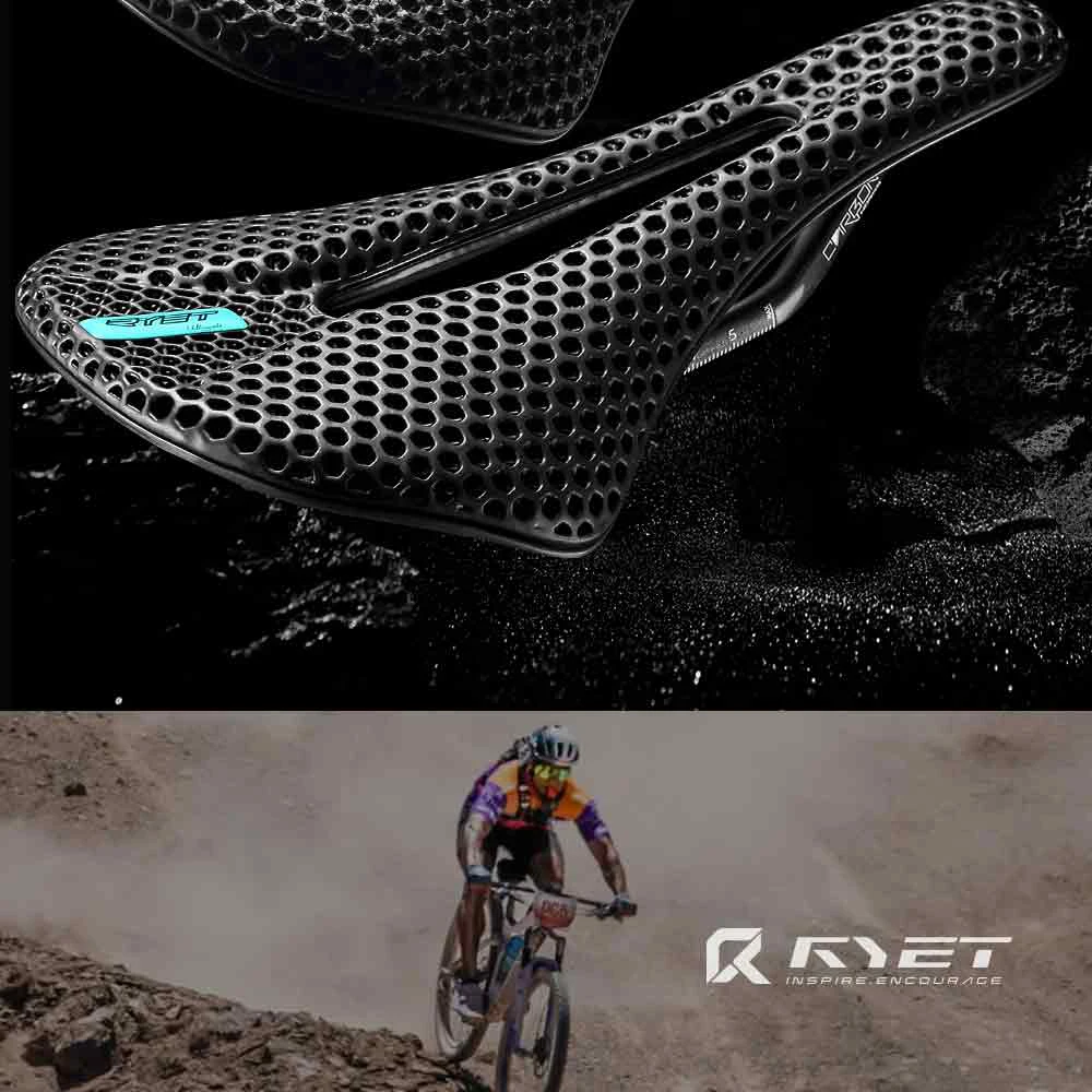RYET 3D Gedruckt Carbon Fahrrad Sattel 140mm 143mm Superlight Road MTB Rennrad Sitz Sättel Kissen Radfahren sitzen Teile – Detail 2