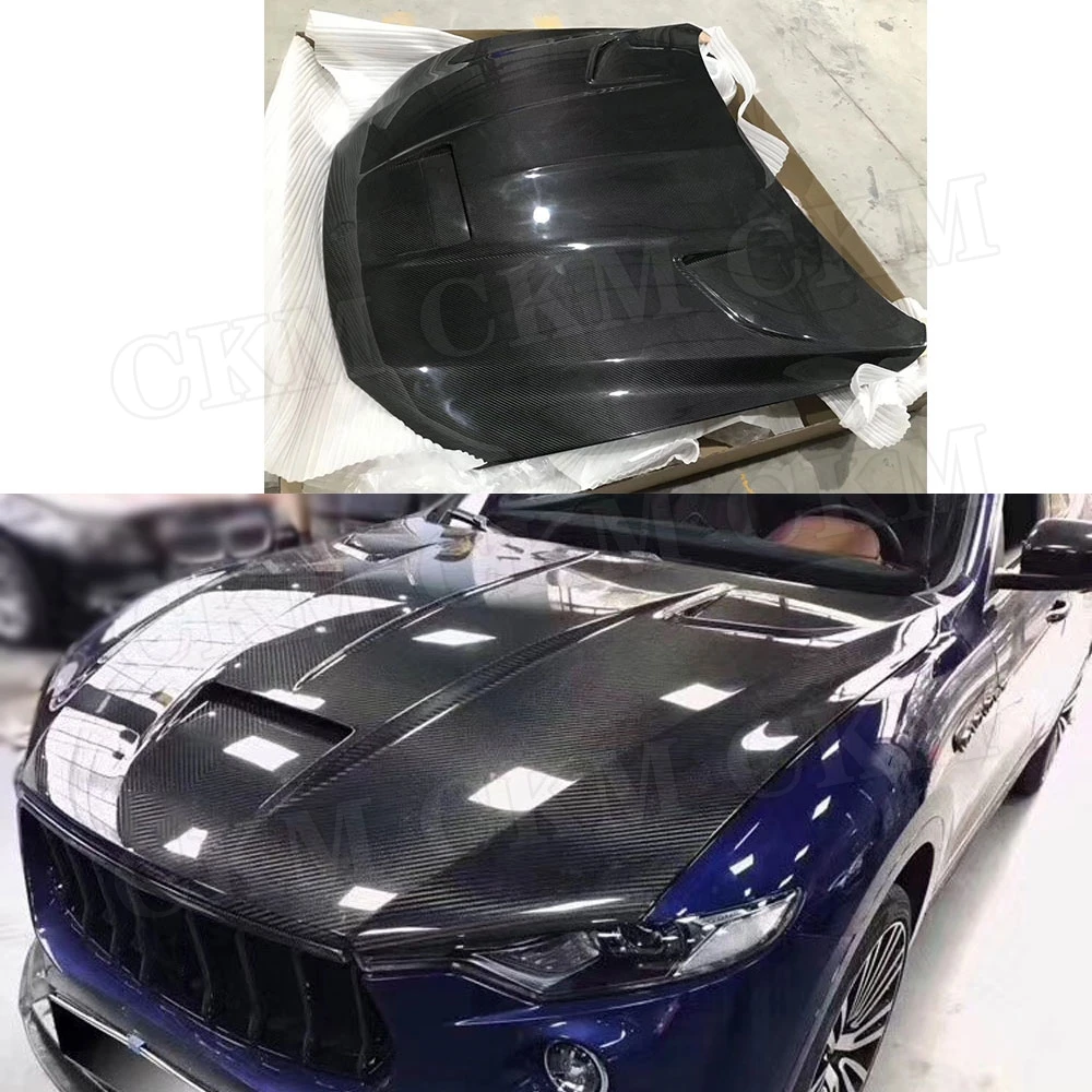 Dry Carbon Fiber Front Engine Hood Cover Bonnet Cap for Maserati Levante 2016-2019 MS Style Forged Carbon Body Kit Car Styling