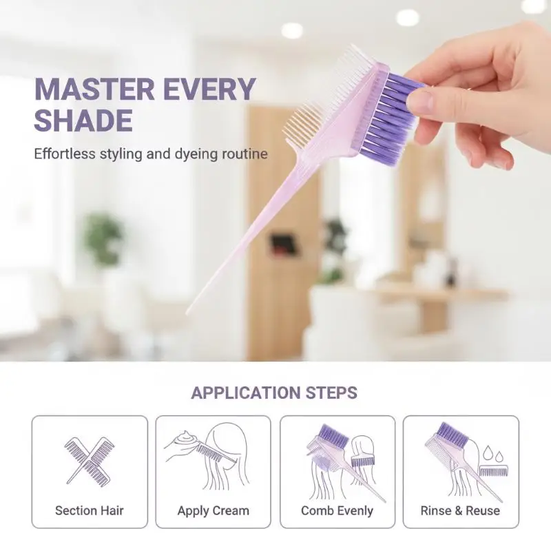 Professioneller Haarfärbe-Pinsel für Salons, Mini-Rutschfester Farbcreme-Pinsel, Haarfärbepinsel, Haarfärbemittel-Applikator, Staubpinsel – Detail 11