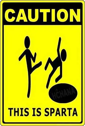Caution This Is Sparta Funny Sign 8X12 Inch Wall Pub Home Decor Metal Sign sign