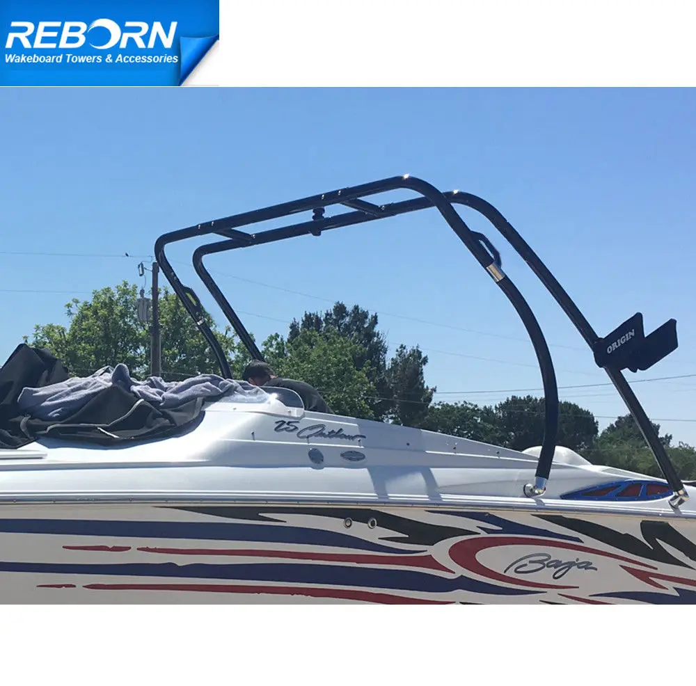 Reborn Thrust Aluminum Boat Tower,  Black Coated Wakeboard Towers